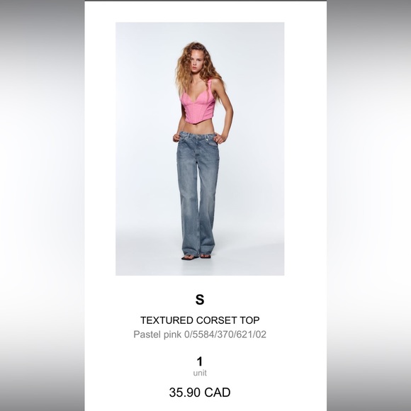 Zara crop corset top. Worn once, great condition. - Picture 2 of 2